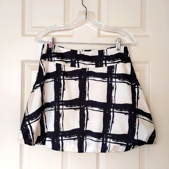 Vintage The Limited Silk/Cotton Black/White Patterned Skirt w/lining and pockets - Picture 5 of 5